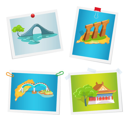 Taiwanese Attractions on Images Attached to Wallのイラスト素材