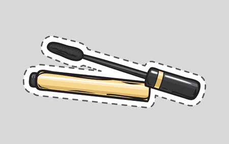 Black Mascara. Scrub and phial. Cut it out. Patch.のイラスト素材