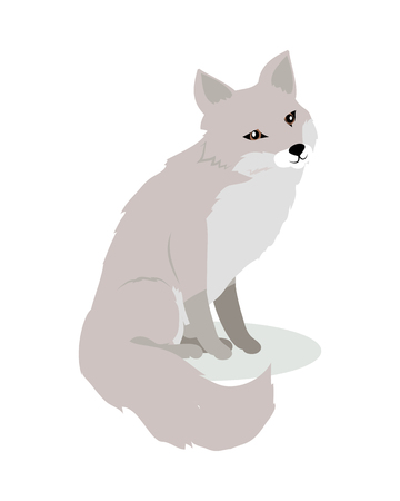 Fox Cartoon Vector Illustration in Flat Designのイラスト素材