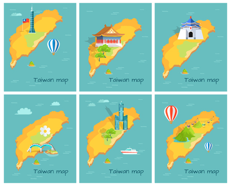 Concept of Taiwan Map in Pacific Ocean Graphicのイラスト素材