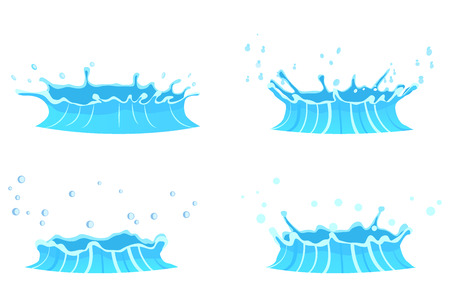 Cartoon Water Splash Illustrations Collectionのイラスト素材