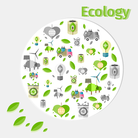 Ecology Poster Iconsのイラスト素材