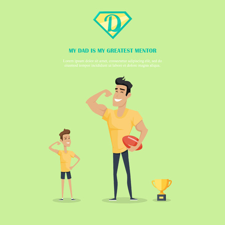 My Dad is Greatest Mentor Concept Illustration.のイラスト素材