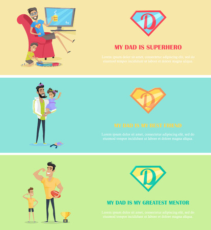 Dads Day Super Dad With His Kids My Dad Is My Superhero Best