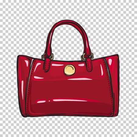 Fashionable Glossy Red Bag Isolated Illustrationのイラスト素材