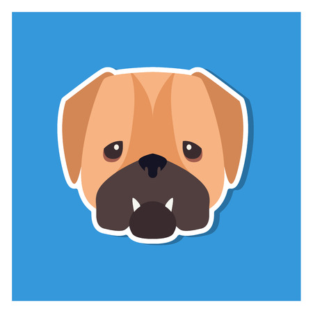 Dolorous Muzzle of English Bulldog Drawn Art Iconのイラスト素材