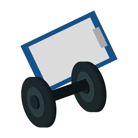 Notepad and Small Barbell Isolated Illustrationのイラスト素材
