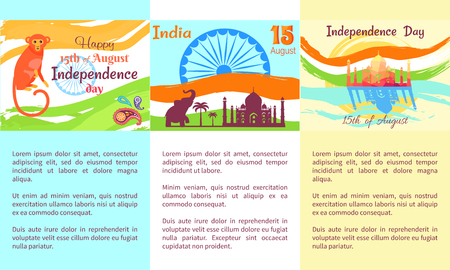 Happy independence day of India poster with Textのイラスト素材