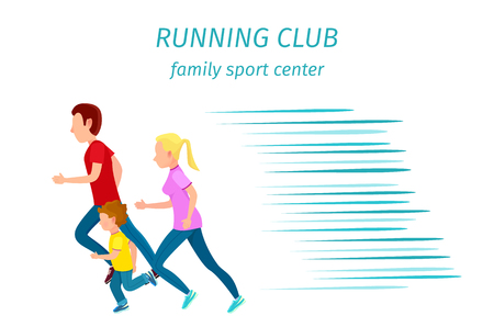 Family Sport Center Running Club Health Programのイラスト素材