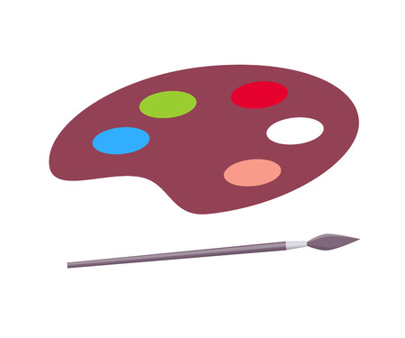 Palette for Paints and Paintbrush Vector Posterのイラスト素材