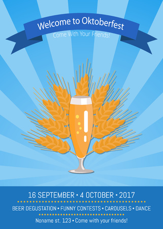 Welcome to Oktoberfest Poster Vector Illustrationのイラスト素材