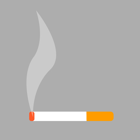 Burning Cigarette Isolated Illustration on Whiteのイラスト素材