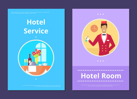 Comfortable Hotel Room Service Info Internet Pageのイラスト素材