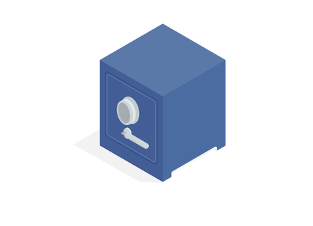 Massive Metal Bank Safe Isometric Vector Iconのイラスト素材