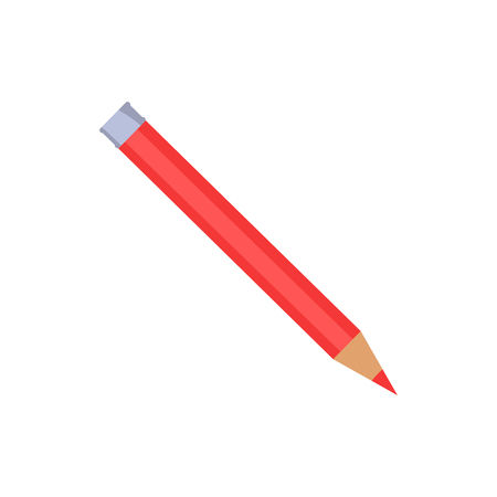 Red Pencil with Silver End Vector Illustrationのイラスト素材