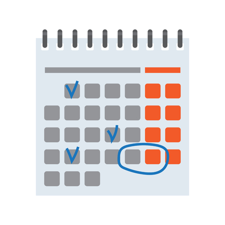 Calendar with Handmade Marks Vector Illustrationのイラスト素材