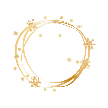 Sketch of Winter Decorative Frame with Circlesのイラスト素材