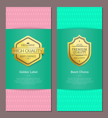 Golden Label Best Choice Premium Quality Exclusiveのイラスト素材