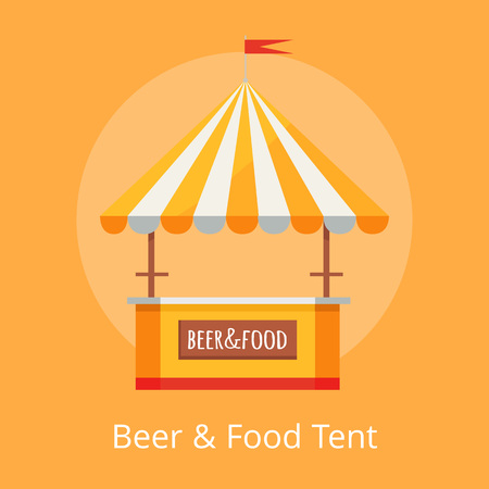 Beer and Food Festival Tent Vector Illustrationのイラスト素材