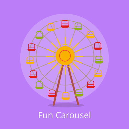 Fun Carousel Closeup Isolated on Light Purpleのイラスト素材