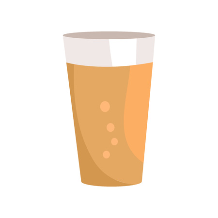 Pint of Dark Beer in Transparent Glass Vector Iconのイラスト素材