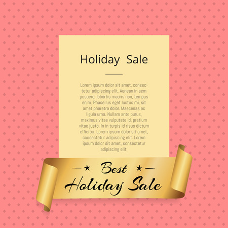 Best Holiday Sale Golden Label Ribbon Isolatedのイラスト素材