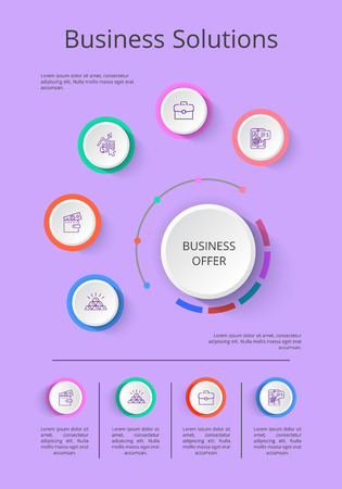 Business Solution Presentation with Icons Vectorのイラスト素材