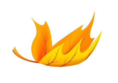 Autumn Orange Leaf Icon Vector Illustrationのイラスト素材