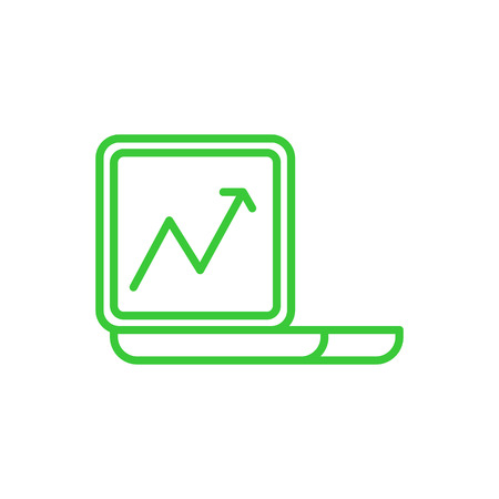 Rising Arrow on Screen on Vector Illustrationの写真素材