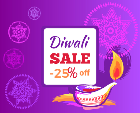 Diwali Sale -25 off Sign Vector Illustrationの写真素材