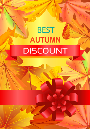 Best Autumn Discount Promo Poster with Luxury Bowのイラスト素材