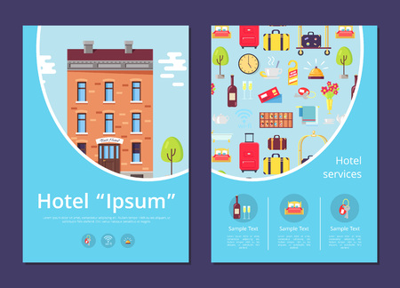 Hotel and Services Info Internet Page Templateのイラスト素材