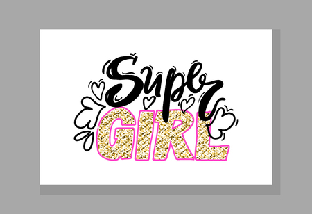 Super Girl Colorful Graffiti Vector Illustrationのイラスト素材