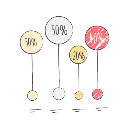 Percentage Visualization Icon Vector Illustrationのイラスト素材