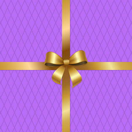 Tied Gold Bow on Crossed Ribbons Center of Vectorのイラスト素材