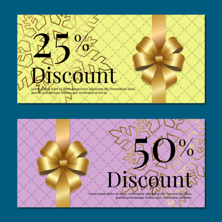Discount on 50 25 Percent Set of Posters with Goldのイラスト素材