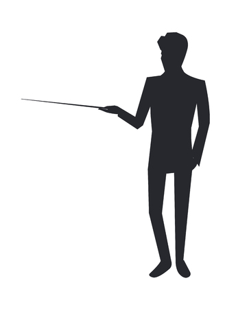 Man Icon Giving Information on Vector Illustrationのイラスト素材