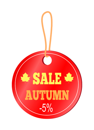 Sale Autumn -5 Sticker on Vector Illustrationのイラスト素材