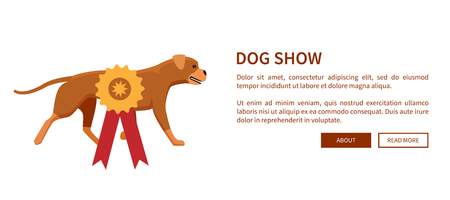 Dog Show Award with Ribbon Canine Animal Designのイラスト素材