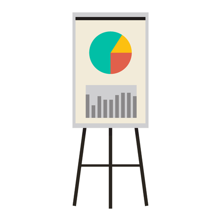 Office Presentation Board with Charts and Diagramのイラスト素材