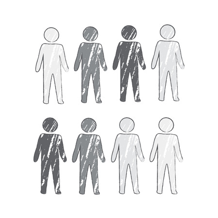 Group Of Hand Drawn Business Peopleのイラスト素材