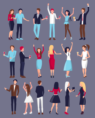 Men and Women Icon Set Vector Illustrationのイラスト素材