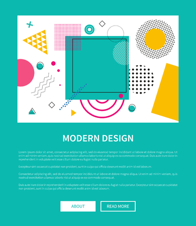 Modern Design of Web Poster with Buttons Vectorのイラスト素材