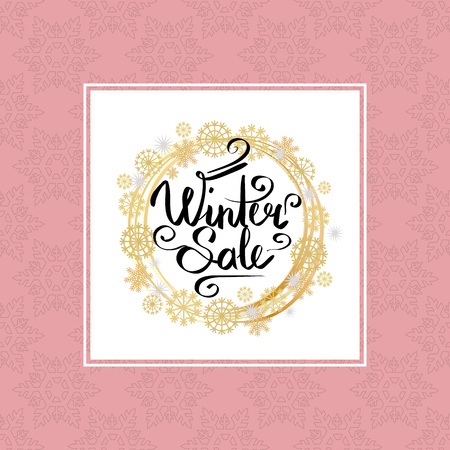 Winter sale poster in decorative frame .のイラスト素材