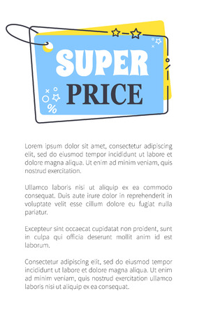 Super Price Promo Sticker in Square Shape Frameのイラスト素材