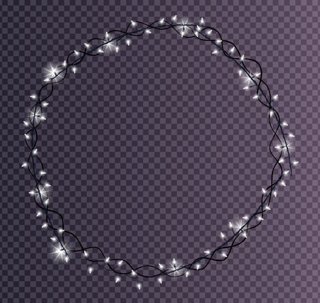 Round Frame Made of Christmas Lights Sparklingのイラスト素材