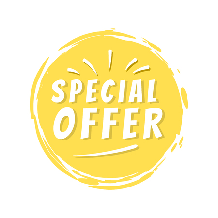 Special Offer Inscription on Yellow Painted Spot.のイラスト素材