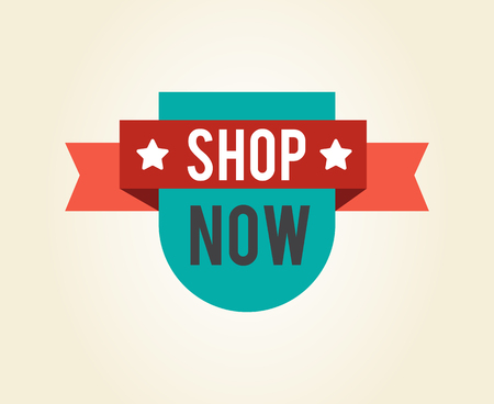 Shop Now Unique Sticker with Stars Illustration.のイラスト素材