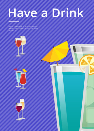 Have a Drink Mojito and Mint Cocktail Summer Partyのイラスト素材