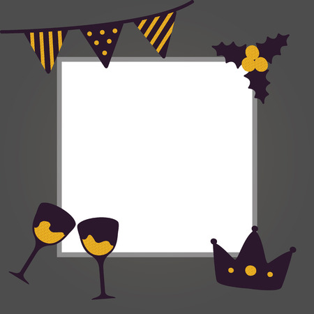 New Year Congratulation Poster Vector Illustrationのイラスト素材